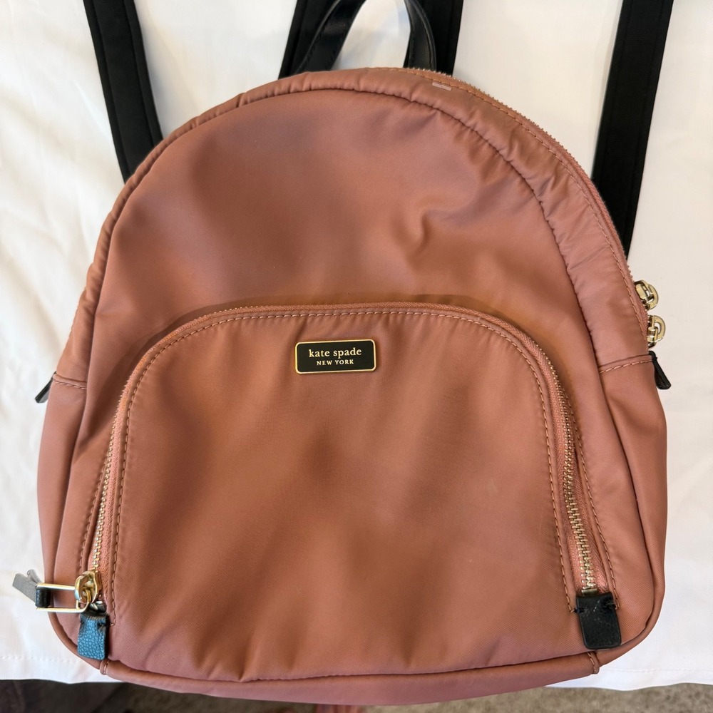 Kate Spade New York Chelsea Medium Nylon Backpack Rosewood Gold Hardware